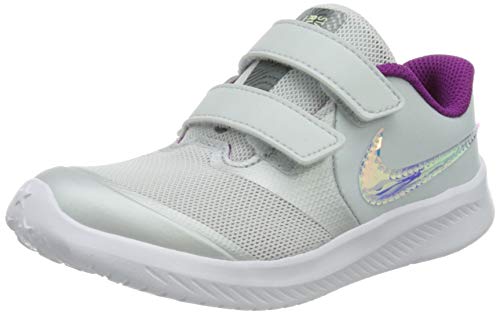 Nike Star Runner 2 Power (TDV), Zapatillas para Correr Niñas, Pure Platinum Multi Color Barely Volt Red Plum White, 27 EU
