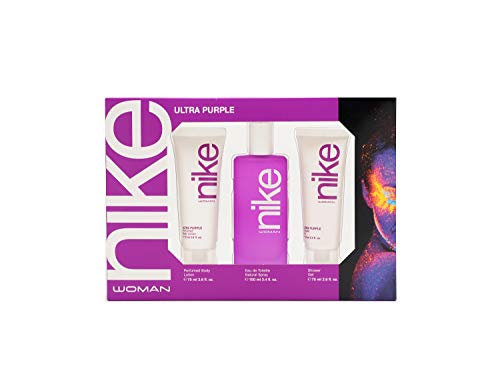 Nike - Ultra Purple Estuche de Regalo para Mujer, Eau de Toilette 100 ml, Gel de Baño 100 ml y Body Lotion 75 ml