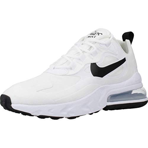 Nike W Air MAX 270 React, Zapatillas para Correr Mujer, Multicolor White Black Mtlc Silver, 39 EU