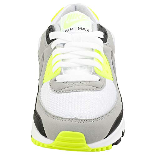 Nike W Air MAX 90, Zapatillas para Correr Mujer, Blanco/Partícula Gris/Voltio/Negro, 42 EU