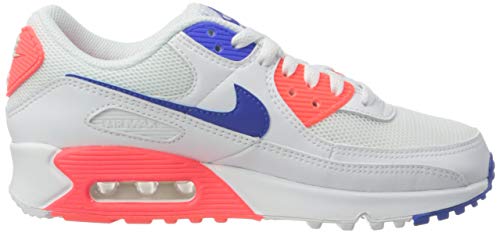 Nike W Air MAX 90, Zapatillas para Correr Mujer, White Racer Blue Flash Crimson, 37.5 EU
