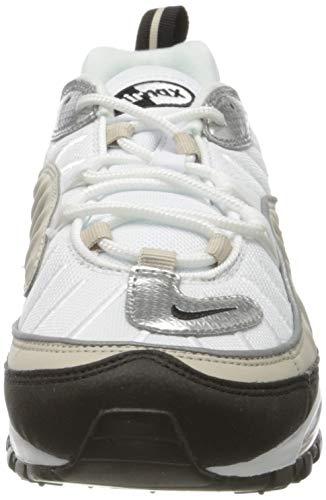Nike W Air MAX 98, Zapatillas para Correr Mujer, White Metallic Silver Desert Sand Black, 43 EU