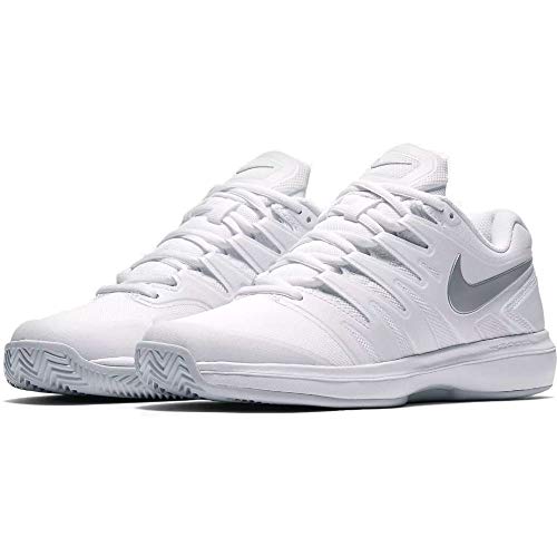 Nike W Air Zoom Prestige Cly, Zapatillas de Tenis Mujer, Blanco (White/Metallic Silver/Pure Pla 100), 42 EU