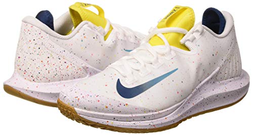 Nike W Nikecourt Air Zoom Zero HC, Zapatilla de Tenis Mujer, White Valerian Blue Oracle Aqua OPTI Yellow Wheat, 42 EU