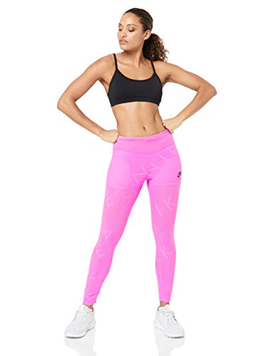 NIKE W Nk 7_8 Tght Air Mesh Mallas, Mujer, China Rose/Black, XS