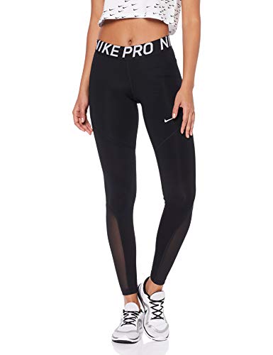 NIKE W NP Tight Sport Trousers, Mujer, Black/White, XL