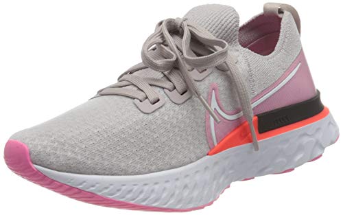 Nike W React Infinity Run FK, Zapatillas para Correr Mujer, Violet Ash White Pink Glow BRT Crimson Black, 39 EU