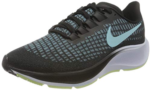 Nike Wmns Air Zoom Pegasus 37, Zapatillas para Correr Mujer, Black Glacier Ice Barely Volt White, 36.5 EU