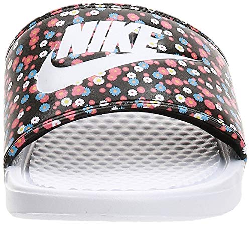Nike Wmns Benassi JDI Print, Zapatillas de Running Mujer, Blanco, Negro, mágico, 40.5 EU