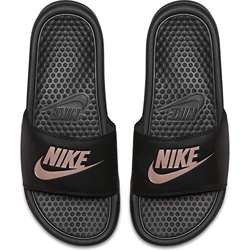 Nike Wmns Benassi JDI, Sandal Mujer, Black/Rose Gold, 40.5 EU