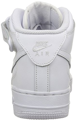 Nike - Zapatillas de baloncesto AIR FORCE 1 MID (GS) , Infantil , Blanco (WHITE), Blanco (WHITE), 37.5