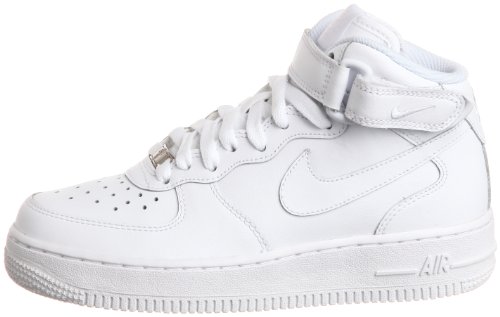 Nike - Zapatillas de baloncesto AIR FORCE 1 MID (GS) , Infantil , Blanco (WHITE), Blanco (WHITE), 38