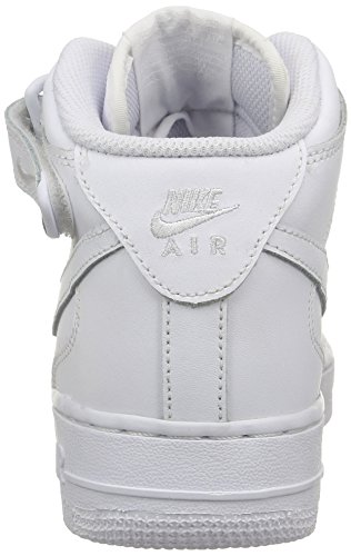 Nike - Zapatillas de baloncesto AIR FORCE 1 MID (GS) , Infantil , Blanco (WHITE), Blanco (WHITE), 38