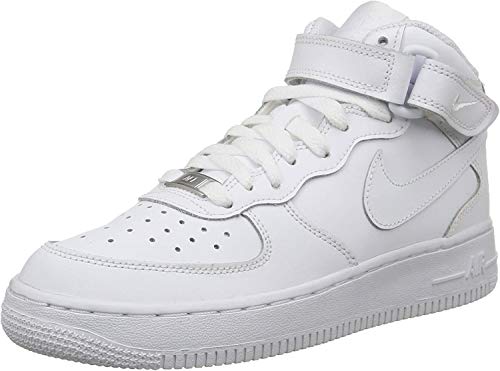 Nike - Zapatillas de baloncesto AIR FORCE 1 MID (GS) , Infantil , Blanco (WHITE), Blanco (WHITE), 40