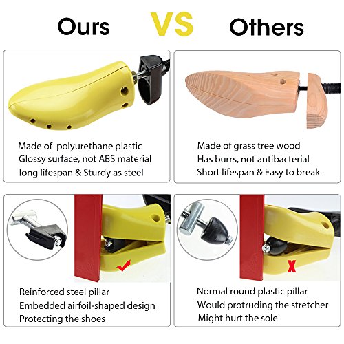 Nincha profesional estirador de zapatos de plástico duro árbol de zapato, longitud ajustable, la anchura de horma de zapato durable para hombres y mujeres (hombres 41-47 EU)