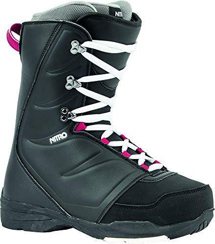 Nitro Snowboards Flora STND '20 All Mountain Freestyle Lacing - Botas de Snowboard para Mujer, Color Negro, Talla 27,5