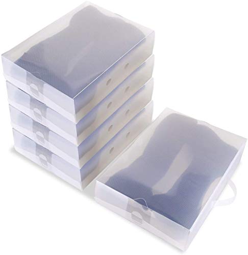 NLRHH 5 unidades de almacenamiento para botas altas hasta la rodilla, apilables, transparentes, para botas altas, 5 unidades