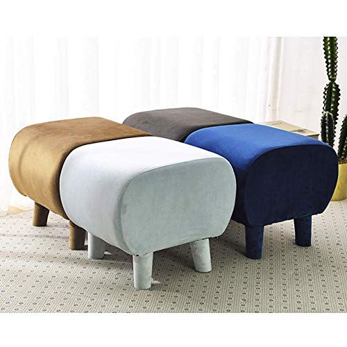 NMDCDH Taburete Asiento Reposapiés Otomano, Banco de Zapatos Taburete Puf Taburete Puf Banco de Madera Terciopelo tapizado Reposapiés Taburete-Rosa 40x33x33cm (16x13x13inch)