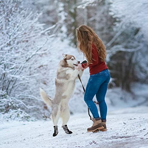 No-Branded EACHPT 4PCS Zapatos para Perros Antideslizantes Respirable Protectores Patas para Perro Botas Perros Impermeables con Correas Reflectantes Adhesiva para Cachorros pequeños y medianos