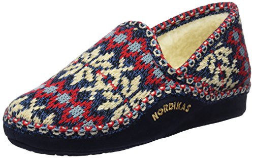 Nordikas Classic, Zapatillas de Estar por casa Mujer, Azul (Marino), 40 EU