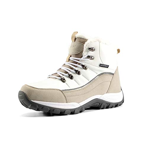 N/P Women's Waterproof Hiking Shoe Light Trekking Boots (White, EU38)