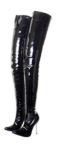 Nueva Sexy Fetiche mujerseñoras Negro Encima de la Rodilla Entrepierna sobre la Rodilla Botas Altas Muslo Botas de Tacón