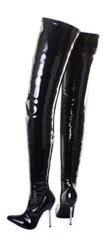 Nueva Sexy Fetiche mujerseñoras Negro Encima de la Rodilla Entrepierna sobre la Rodilla Botas Altas Muslo Botas de Tacón