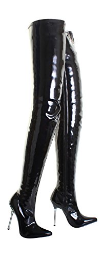 Nueva Sexy Fetiche mujerseñoras Negro Encima de la Rodilla Entrepierna sobre la Rodilla Botas Altas Muslo Botas de Tacón