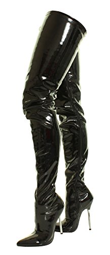 Nueva Sexy Fetiche mujerseñoras Negro Encima de la Rodilla Entrepierna sobre la Rodilla Botas Altas Muslo Botas de Tacón