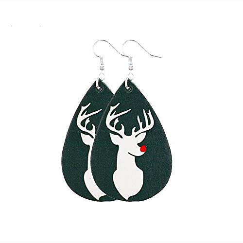 Nye 13 Pares de Pendientes navideños, Pendientes Ligeros con Forma de lágrima, Cuero Artificial, árbol de Navidad/Sombrero/Alce/Zapatos, Regalos para niñas/niñas, Color