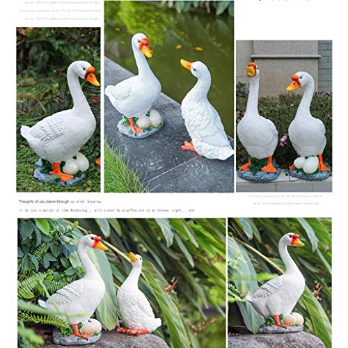 NYKK Ornamento de Escritorio La decoración del jardín al Aire Libre Jardín Jardinería Decoración Decoración Animal de la Resina Pato Ganso Simulación Decoración artesanías decoración