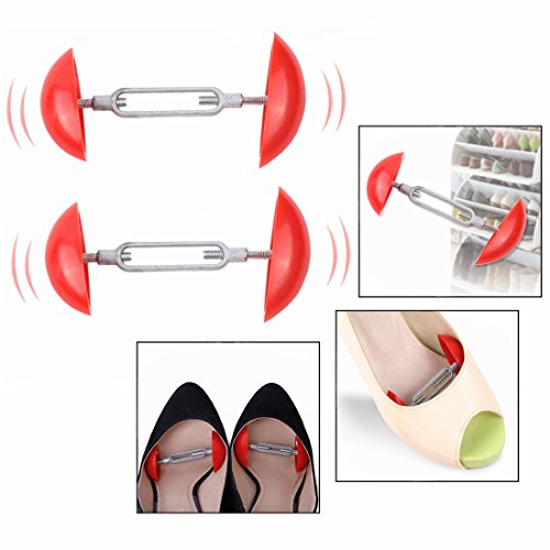 OFKPO 1 Par Ensanchador del Zapato, Ajustable Ancho Camillas, Rojo