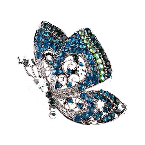 OH Estilo Coreano Europa Y America Estera de la Puerta Mariposa Diamante lega Broche Alto grado Animal Cristal Broches Cuerpo Ropa Hueco/Agujero azul/Paridad