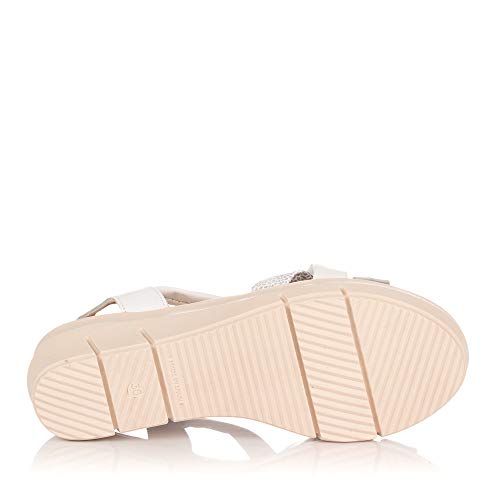 OH MY SANDALS 4342 Sandalia TUBULARES Piel CUÑA Mujer Blanco 40