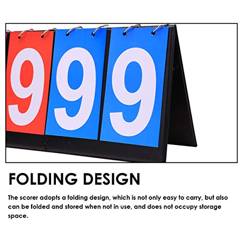 OhhGo Marcador de puntaje, Deportes Tablero de Mesa Marcador portátil Plegable Flipper de puntuación para Interior al Aire Libre Baloncesto fútbol béisbol