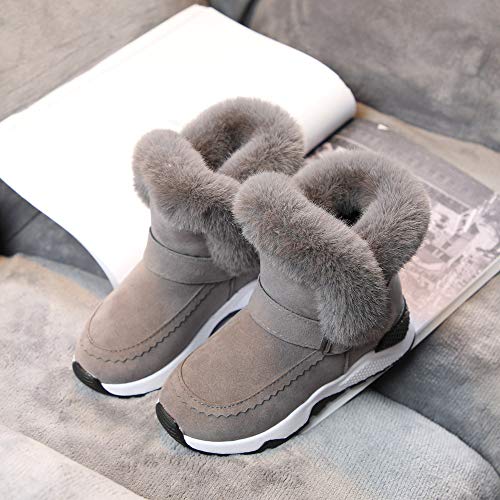 OHQ Botas Zapatos De Nieve Bebé Infantil NiñOs NiñAs Piel Flock Invierno Bootie CáLida Zapatillas De Gimnasia