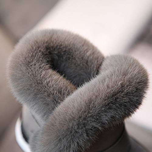 OHQ Botas Zapatos De Nieve Bebé Infantil NiñOs NiñAs Piel Flock Invierno Bootie CáLida Zapatillas De Gimnasia