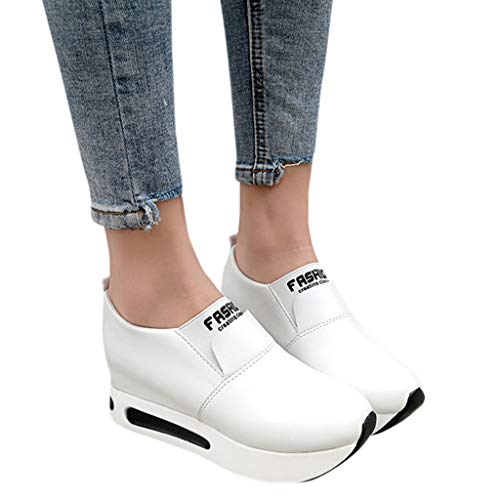 OHQ Zapatillas De Running para Mujer Sin Cordones con Plataforma Gruesa Zapatillas De Deporte Zapatos con CuñAs CóModo Y Elegante