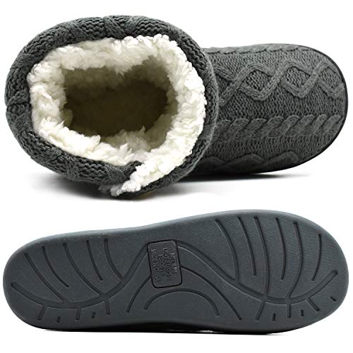 ONCAI Zapatillas De Casa para Mujer En Invierno Lana Artificial Forrada De Botones En El Lateral, Cómoda y Cálida Gris 38/39 EU