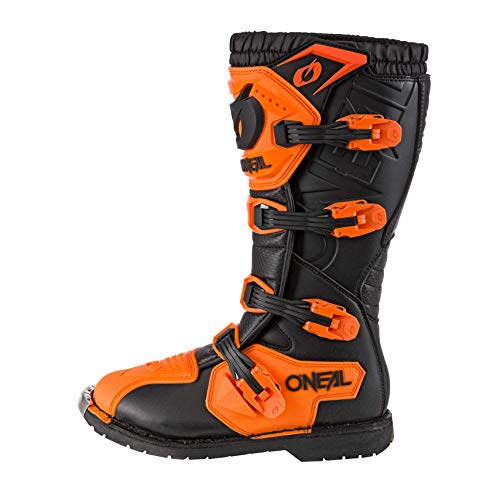 O'NEAL | Botas de Motocross | Moto Enduro | Comodidad gracias a la manga de malla de aire, cuatro hebillas, material sintético de alta calidad | Botas Rider Pro | Adultos | Naranja | Talla 44