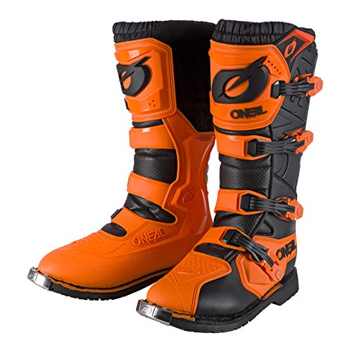 O'NEAL | Botas de Motocross | Moto Enduro | Comodidad gracias a la manga de malla de aire, cuatro hebillas, material sintético de alta calidad | Botas Rider Pro | Adultos | Naranja | Talla 44