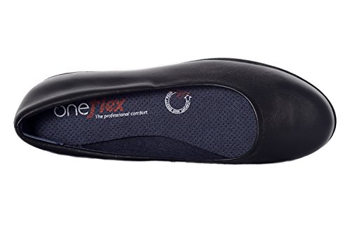 Oneflex Camile Negro - Zapatos anatómicos cómodos para Mujer - Calzado hostelería Antideslizante de Piel - Talla 36