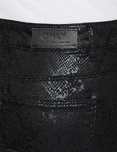 Only Onlcarmen Reg Ankle Snake Dnm Jeans Bj Vaqueros, Black, 29W / 32L para Mujer