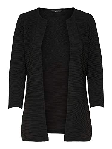 Only Onlleco 7/8 Long Cardigan Jrs Noos, Chaqueta Para Mujer, Negro (Black Black), 44 (Talla Fabricante:XXL)