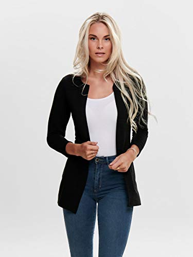 Only Onlleco 7/8 Long Cardigan Jrs Noos, Chaqueta Para Mujer, Negro (Black Black), 44 (Talla Fabricante:XXL)
