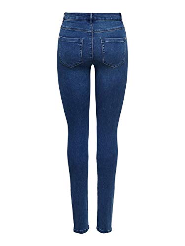 ONLY Onlroyal High Waist Skinny Jeans Vaqueros, Medium Blue Denim, 40W / 32L para Mujer