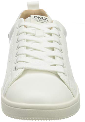 ONLY ONLSHILO PU Sneaker Noos, Zapatillas Mujer, White, 39 EU