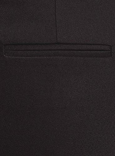 oodji Collection Mujer Pantalones Ajustados con Pinzas, Negro, DE 36 / EU 38 / S