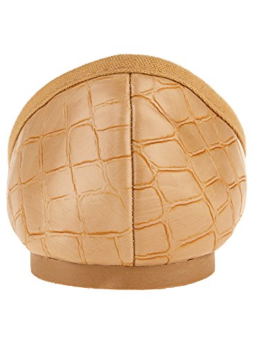 oodji Ultra Mujer Bailarinas de Piel Sintética Estilo Cocodrilo con Lazos, Beige, 37 EU / 4 UK