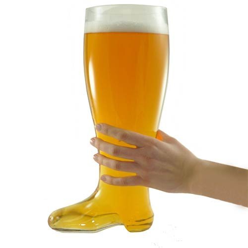 OOTB XXL de vidrio de cerveza botas, para aprox. 2 litros, cristal, transparente, 23.4 x 17.4 x 37.5 cm